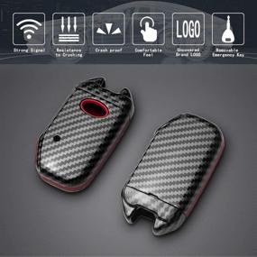img 2 attached to TANGSEN Smart Key Fob Case Compatible With KIA CEED CERATO FORTE NIRO SELTOS SORENTO SOUL SPORTAGE TELLURIDE 3 4 Button Keyless Entry Remote Personalized Cover Carbon Fiber Pattern Red Silicone