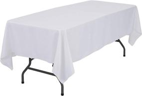 img 2 attached to 🍽️ Jacent Rectangular White Plastic Tablecloth