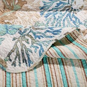 img 2 attached to 🏝️ Barefoot Bungalow Atlantis Quilt Set, King/California King Size, Jade