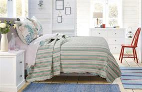 img 3 attached to 🏝️ Barefoot Bungalow Atlantis Quilt Set, King/California King Size, Jade