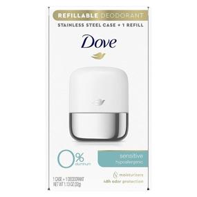 img 4 attached to Dove Refillable Deodorant Starter Kit: Aluminum-Free Sensitive Deodorant, 1.13 oz