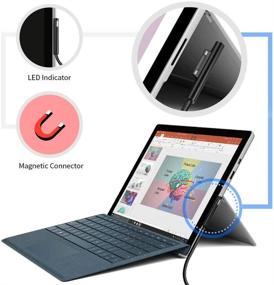 img 1 attached to 💻 Sisyphe USB-C to Surface Connect Charging Cable Compatible with Microsoft Surface Pro7 Go2 Pro6 5/4/3 Laptop1/2/3 & Surface Book, Works with 45W 15V3A USBC Charger PD - 0.2m (Black - Female Connector)