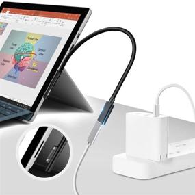 img 2 attached to 💻 Sisyphe USB-C to Surface Connect Charging Cable Compatible with Microsoft Surface Pro7 Go2 Pro6 5/4/3 Laptop1/2/3 & Surface Book, Works with 45W 15V3A USBC Charger PD - 0.2m (Black - Female Connector)