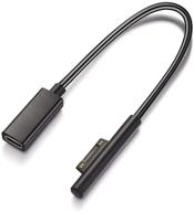 💻 sisyphe usb-c to surface connect charging cable compatible with microsoft surface pro7 go2 pro6 5/4/3 laptop1/2/3 & surface book, works with 45w 15v3a usbc charger pd - 0.2m (black - female connector) logo