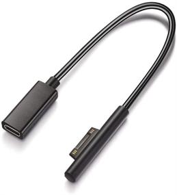 img 4 attached to 💻 Sisyphe USB-C to Surface Connect Charging Cable Compatible with Microsoft Surface Pro7 Go2 Pro6 5/4/3 Laptop1/2/3 & Surface Book, Works with 45W 15V3A USBC Charger PD - 0.2m (Black - Female Connector)