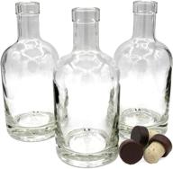 🍾 nordic bottles - set of 3 - 375ml (12oz.) bottles featuring cork caps with dark wood bar tops logo