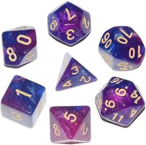 img 4 attached to 🎲 7-Piece Cosmic Purple Assorted Polyhedral Set