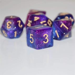 img 3 attached to 🎲 7-Piece Cosmic Purple Assorted Polyhedral Set
