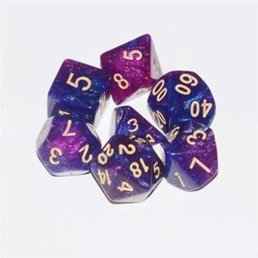 img 2 attached to 🎲 7-Piece Cosmic Purple Assorted Polyhedral Set