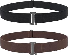 img 4 attached to 👖 Invisible Elastic Stretchy Black Belts: Must-Have Men's Accessory