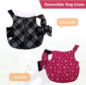 img 2 attached to 🐶 SAWMONG Reversible Plaid Dog Coat | Reflective Winter Jacket for Small, Medium & Large Dogs | Warm Outdoor Walk Gear