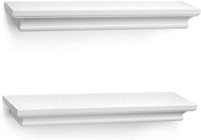 img 4 attached to 🔝 Enhance Your Décor with BOMID White Floating Shelves - Crown Molding Wall- Mounted Mantle Shelf Set of 2, 16 3/4 inches (White)