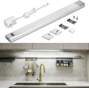 img 4 attached to 🔦 WOBANE Under Counter Lighting: Hand Wave Activated, 12 Inch Dimmable Panel for Kitchen, Shelf, Cupboard, Closet and More – Super Bright Aluminum Strip Light, 6000K White