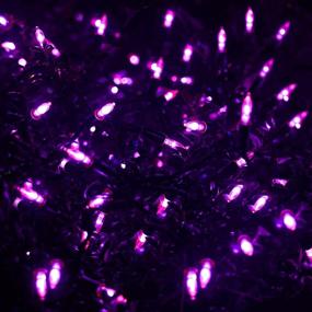 img 3 attached to 🎃 WATERGLIDE 50 LED Outdoor Halloween Lights: Waterproof Battery Operated Purple String Light for Party and Wedding Decoration, 8 Modes, 16 FT Mini Tree Lights, Perfect for Patio and Garden