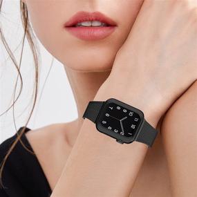 img 1 attached to 👉 Ремешки Apple Watch 38 мм 40 мм для женщин - изящный ремешок из нержавеющей стали с магнитной сеткой в стиле миланского плетения, тонкий и узкий заменяемый ремешок для iWatch Series SE 6 5 4 3 2 1 (Патент ожидается)