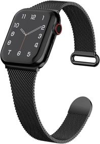 img 4 attached to 👉 Ремешки Apple Watch 38 мм 40 мм для женщин - изящный ремешок из нержавеющей стали с магнитной сеткой в стиле миланского плетения, тонкий и узкий заменяемый ремешок для iWatch Series SE 6 5 4 3 2 1 (Патент ожидается)