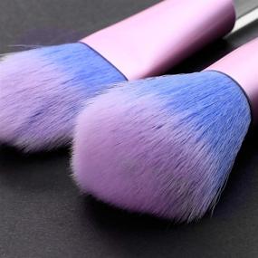 img 2 attached to 🦄 Dazzling Unicorn Fan Makeup Brush Set: Crystal Sparkles for Blush, Powder, Lip, Eye Shadow, and More