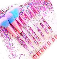 🦄 dazzling unicorn fan makeup brush set: crystal sparkles for blush, powder, lip, eye shadow, and more logo