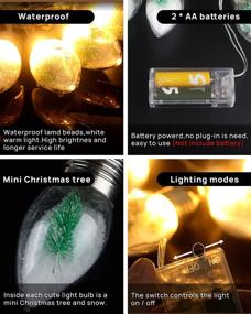 img 1 attached to 6.6 FT Battery Operated Christmas Lights for Indoor and Outdoor Decorations – Globe Patio Lights with Tree & Snow, 10 Bulbs – Perfect for Bedroom, Home Decor, Fireplace, Xmas