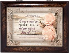 img 3 attached to 🎵 Noble Things Burlwood Jewelry Music Box: Stunning Graceful Tunes for Women in Cottage Garden