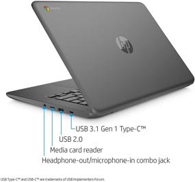 img 1 attached to 💻 Обновленный ноутбук HP Chromebook с диагональю 14 дюймов и поворотом на 180 градусов, процессором AMD Dual-Core A4-9120, 4 ГБ SDRAM, 32 ГБ накопителем eMMC, операционной системой Chrome OS - серый цвет меловой доски