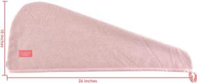 img 1 attached to 👩 YoulerTex Microfiber Hair Towel Wrap: Super Absorbent Quick Hair Drying Turban 3 Pack - Peachy Beige, Pink, and White - Soft Head Towel Wraps for Women with Curly, Long, Wet, Thick Hair - Anti Frizz and Convenient Button Loop