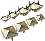 actenly square rivets bag - 160 pcs, 4 sizes | diy spikes studs for leather clothing, shoes & handicrafts - silver accessories logo