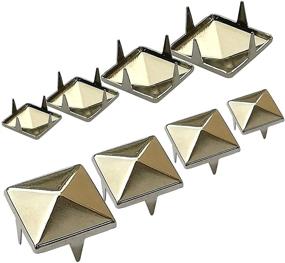 img 4 attached to ACTENLY Square Rivets Bag - 160 Pcs, 4 Sizes | DIY Spikes Studs for Leather Clothing, Shoes & Handicrafts - Silver Accessories