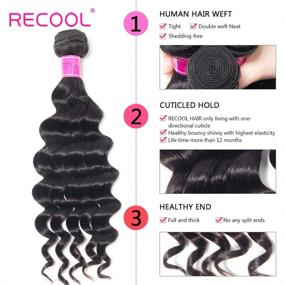 img 3 attached to 💇 10A Brazilian Loose Deep Wave Bundles - Virgin Remy Hair Weave, Natural Color (20 inch) - One Bundle