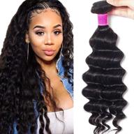 💇 10a brazilian loose deep wave bundles - virgin remy hair weave, natural color (20 inch) - one bundle logo