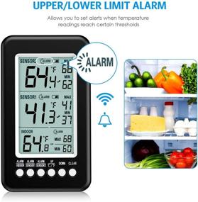 img 3 attached to Upgraded Refrigerator Thermometer Wireless Temperature