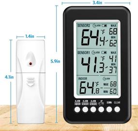 img 1 attached to Upgraded Refrigerator Thermometer Wireless Temperature