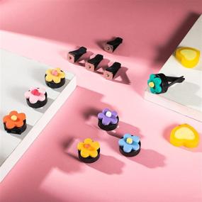 img 1 attached to 🌸 Colorful Flower Air Vent Clip Car Interior Decoration - Cute Charms for Girls & Women | Car Freshener Clip - Bright Colors - Air Conditioner Accessories & Decorations