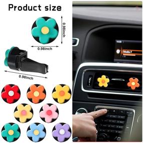 img 3 attached to 🌸 Colorful Flower Air Vent Clip Car Interior Decoration - Cute Charms for Girls & Women | Car Freshener Clip - Bright Colors - Air Conditioner Accessories & Decorations