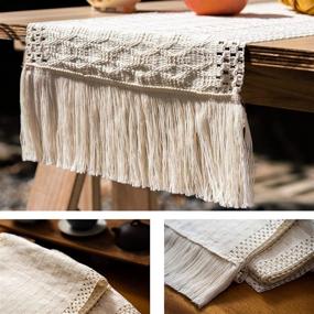 img 1 attached to 🏡 Enhance Your Farmhouse Décor with this Premium Macrame Table Runner