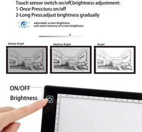 img 2 attached to 💡 A4 Трассировочная лампа с регулируемой светодиодной подсветкой, портативная трассировочная лампа для настенных картин из алмазной вышивки, рисования, эскизов, анимации, USB-трассировочный столик для искусства со стойкой на магнитах от GUIFIER.
