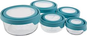 img 4 attached to 🔵 Anchor Hocking Mineral Blue Glass Food Storage Set - 10-Piece for Effective Food Preparation and Storage