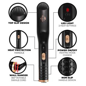 img 3 attached to 🧔 Men's Beard Straightener and Heated Straightening Brush - Multifunctional Electric Beard Comb with Dual Voltage 110-240V, for All Hair Types, Ideal for Travel