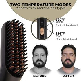 img 2 attached to 🧔 Men's Beard Straightener and Heated Straightening Brush - Multifunctional Electric Beard Comb with Dual Voltage 110-240V, for All Hair Types, Ideal for Travel