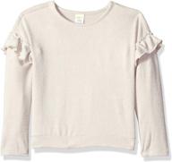 👚 stylish and funky ruffle sleeve marled oatmeal girls' clothing for a crazy look! logo