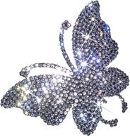 🦋 2 pack butterfly bling crystal rhinestone car sticker decals – enhance and decorate cars, bumpers, windows, laptops, luggage | sparkling rhinestone stickers for interior accessories logo