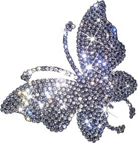 img 4 attached to 🦋 2 Pack Butterfly Bling Crystal Rhinestone Car Sticker Decals – Enhance and Decorate Cars, Bumpers, Windows, Laptops, Luggage | Sparkling Rhinestone Stickers for Interior Accessories