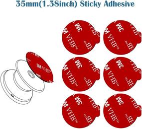 img 3 attached to 🔴 Versatile 3M Sticky Adhesive Replacement Parts for Pops Socket Base & Phone Mount Holder - 8pcs Circle Double Sided Tape, 2pcs VHB Sticker Pads