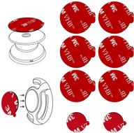 🔴 versatile 3m sticky adhesive replacement parts for pops socket base & phone mount holder - 8pcs circle double sided tape, 2pcs vhb sticker pads logo