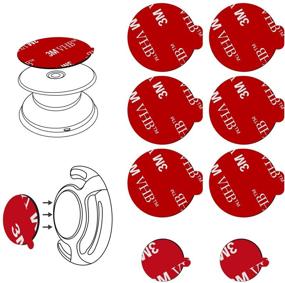 img 4 attached to 🔴 Versatile 3M Sticky Adhesive Replacement Parts for Pops Socket Base & Phone Mount Holder - 8pcs Circle Double Sided Tape, 2pcs VHB Sticker Pads