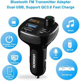 img 2 attached to 🚗 aceyoon FM Transmitter Car Charger QC 3.0 Max 3.4A 2 USB Bluetooth 5.0: Wireless FM Radio Car Receiver with LED Backlit, Hands-Free Calling & Hi-Fi Music for Smartphones/Audio Players