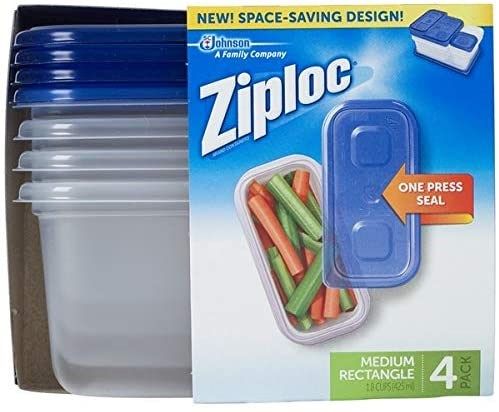 Ziploc Containers + Lids, All-Purpose, Medium Squares, Plastic Containers