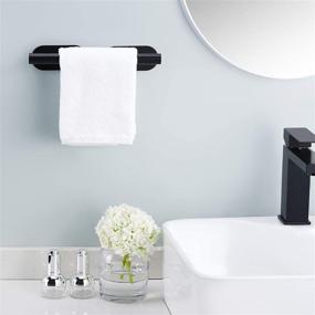 img 2 attached to 🧺 KES Adhesive Hand Towel Bar 9 Inch Kitchen Dish Cloth Hanger | SUS 304 Stainless Steel Cabinet Hanger Rail | Towel Rod Round Modern Style | Matte Black | A7100S23-BK