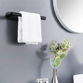 img 1 attached to 🧺 KES Adhesive Hand Towel Bar 9 Inch Kitchen Dish Cloth Hanger | SUS 304 Stainless Steel Cabinet Hanger Rail | Towel Rod Round Modern Style | Matte Black | A7100S23-BK