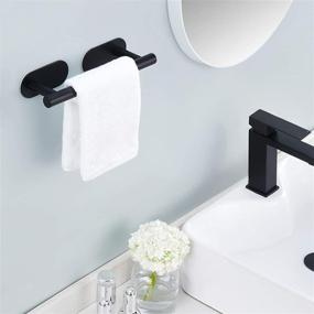 img 3 attached to 🧺 KES Adhesive Hand Towel Bar 9 Inch Kitchen Dish Cloth Hanger | SUS 304 Stainless Steel Cabinet Hanger Rail | Towel Rod Round Modern Style | Matte Black | A7100S23-BK